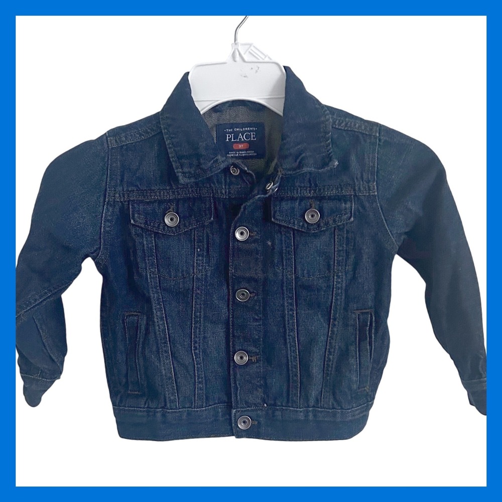 The Childrens Place Kids Denim Jacket Blue Size‎ 3T Toddler Boys Girls Trucker